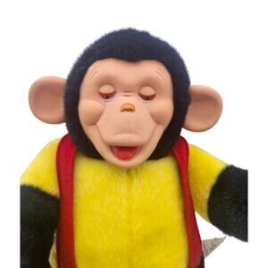 Vintage Mr Bim Zip Zippy Monkey Chimpanzee Rubber Face & Hands Holding Banana